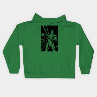 Vintage style sci-fi android robot art Kids Hoodie